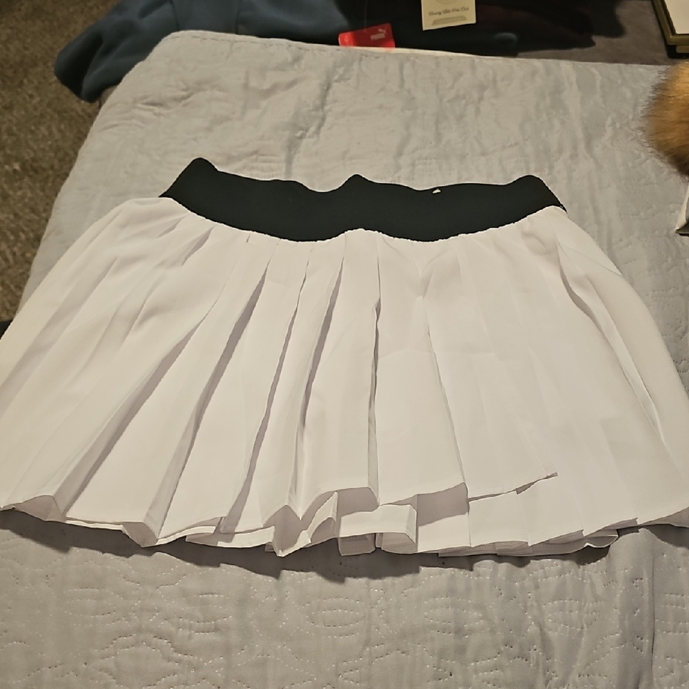 Justice Black and White Skater Skirt